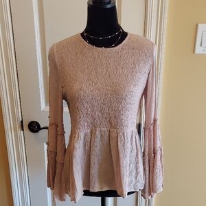 Amerucan Eagle Elegant Pink Smocked Women's Top